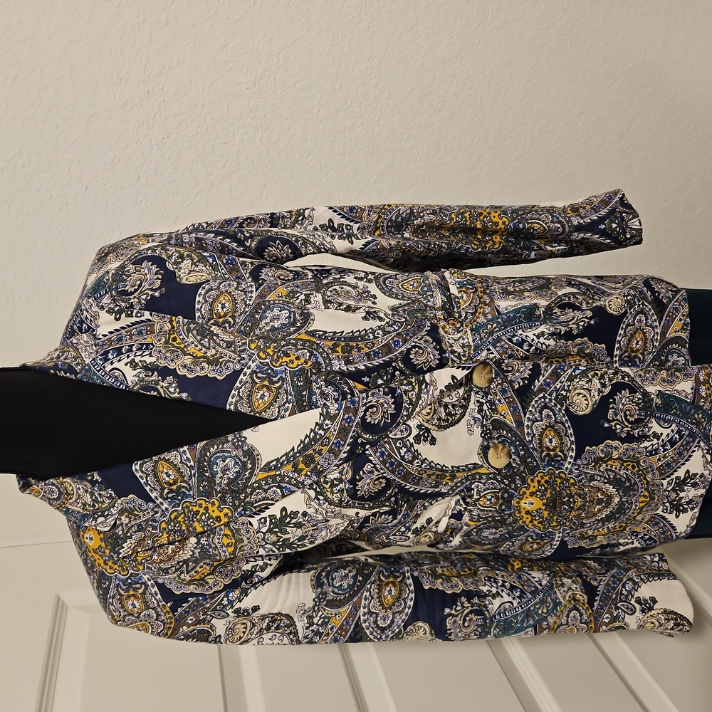 Magaschoni Blue and Gold Paisley Blazer